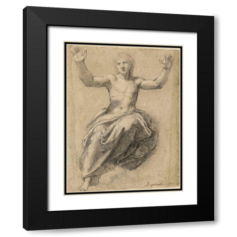 Christ in Glory Black Modern Wood Framed Art Print with Double Matting by Sanzio, Raffaello