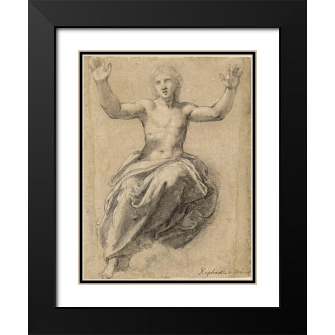 Christ in Glory Black Modern Wood Framed Art Print with Double Matting by Sanzio, Raffaello