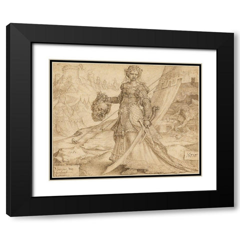 Judith Black Modern Wood Framed Art Print with Double Matting by Van Heemskerck, Maerten