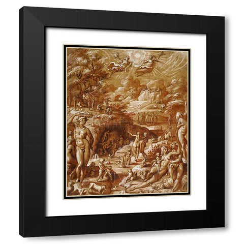 The Age of Gold Black Modern Wood Framed Art Print with Double Matting by Zucchi, Jacopo