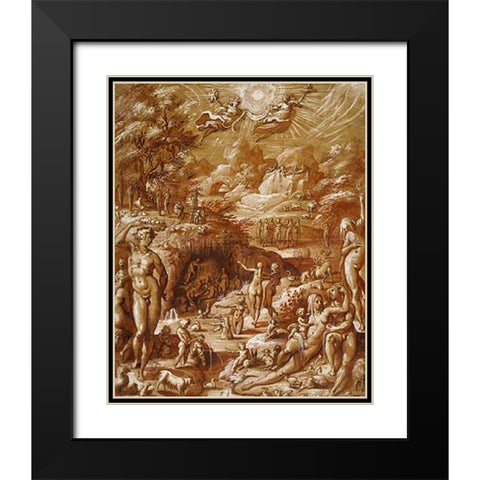 The Age of Gold Black Modern Wood Framed Art Print with Double Matting by Zucchi, Jacopo