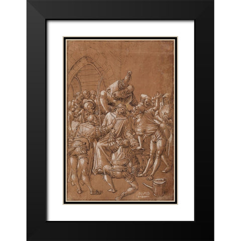 The Mocking of Christ Black Modern Wood Framed Art Print with Double Matting by Deutsch, Niklaus Manuel