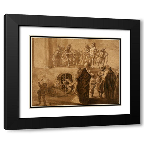 Christ Before Pilate Black Modern Wood Framed Art Print with Double Matting by KnÃ¼pfer, Nikolaus