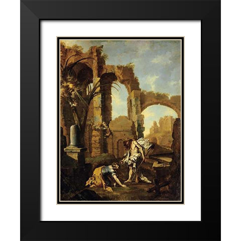 Noli Me Tangere Black Modern Wood Framed Art Print with Double Matting by Magnasco, Alessandro