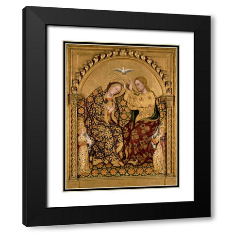 Coronation of the Virgin Black Modern Wood Framed Art Print with Double Matting by Da Fabriano, Gentile