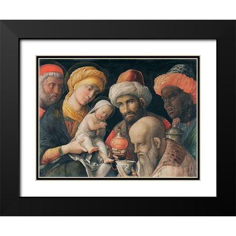 Adoration of the Magi Black Modern Wood Framed Art Print with Double Matting by Mantegna, Andrea