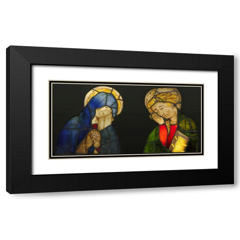 The Virgin and Saint John, from a Crucifixion Black Modern Wood Framed Art Print with Double Matting by Unknown