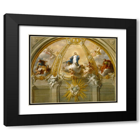 Immaculate Conception Black Modern Wood Framed Art Print with Double Matting by Costanzi, Placido