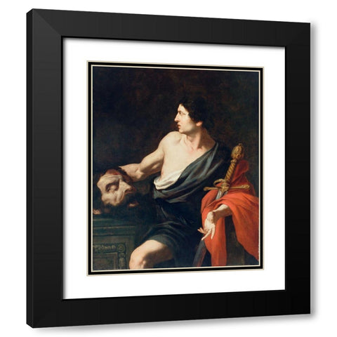 David with the Head of Goliath Black Modern Wood Framed Art Print with Double Matting by Novelli, Pietro
