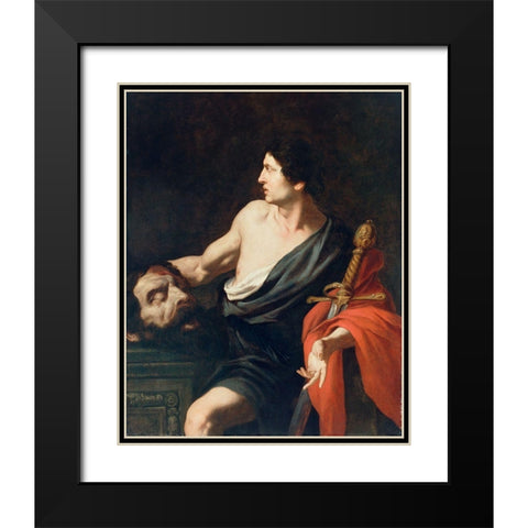 David with the Head of Goliath Black Modern Wood Framed Art Print with Double Matting by Novelli, Pietro
