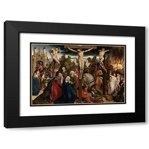 The Crucifixion Black Modern Wood Framed Art Print with Double Matting by Master, Vintagesibly Andre dYpres, Dreux Bude