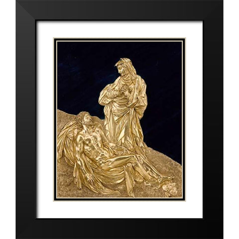 Virgin Mourning the Dead Museumist Black Modern Wood Framed Art Print with Double Matting by Targone, Cesare