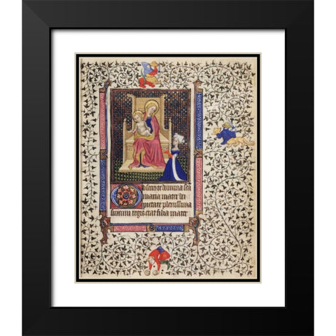 A Woman in Prayer before the Virgin and Child Black Modern Wood Framed Art Print with Double Matting by Unknown