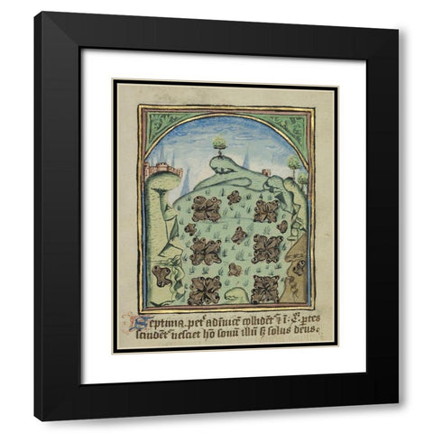 The Seventh Sign before the Day of Judgement Black Modern Wood Framed Art Print with Double Matting by Illuminator, Unknown 12th Century English