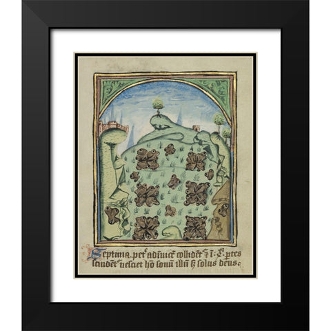 The Seventh Sign before the Day of Judgement Black Modern Wood Framed Art Print with Double Matting by Illuminator, Unknown 12th Century English