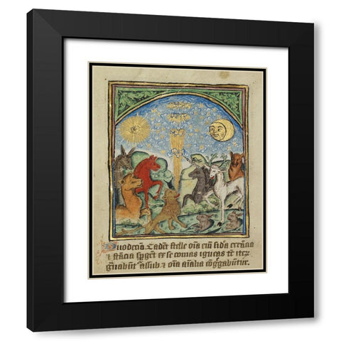 The Twelfth Sign before the Day of Judgement Black Modern Wood Framed Art Print with Double Matting by Illuminator, Unknown 12th Century English