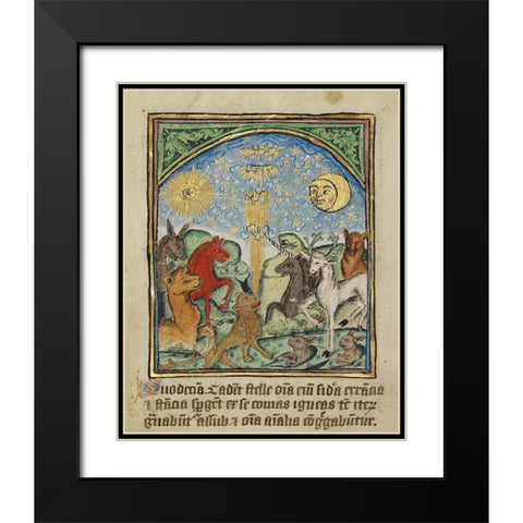 The Twelfth Sign before the Day of Judgement Black Modern Wood Framed Art Print with Double Matting by Illuminator, Unknown 12th Century English