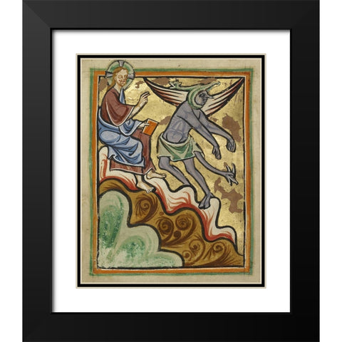 The Third Temptation Black Modern Wood Framed Art Print with Double Matting by Illuminator, Unknown 12th Century English