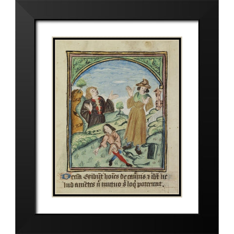 The Tenth Sign before the Day of Judgement Black Modern Wood Framed Art Print with Double Matting by Illuminator, Unknown 12th Century English