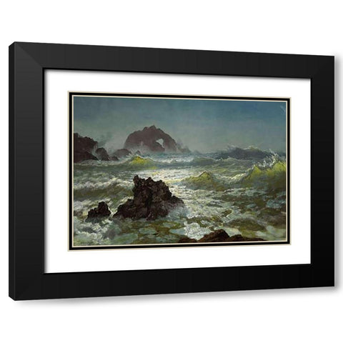 Seal Rock, California Black Modern Wood Framed Art Print with Double Matting by Bierstadt, Albert