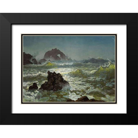 Seal Rock, California Black Modern Wood Framed Art Print with Double Matting by Bierstadt, Albert