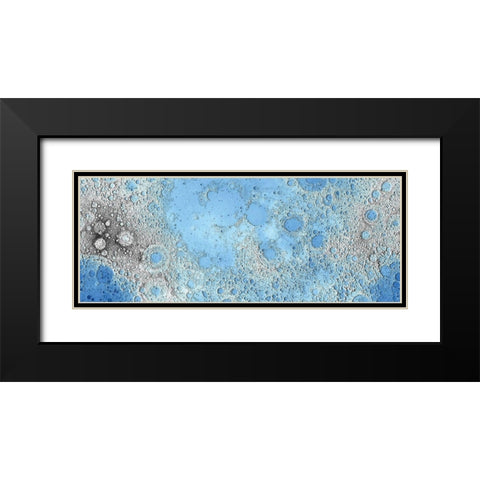Unmarked Decorative Topographic Map of the Moon, Projection Black Modern Wood Framed Art Print with Double Matting by United States Geological Survey
