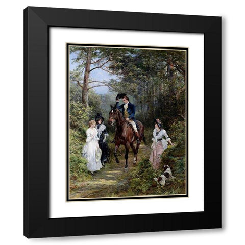 The Meeting in the Forest, 1903 Black Modern Wood Framed Art Print with Double Matting by Hardy, Heywood