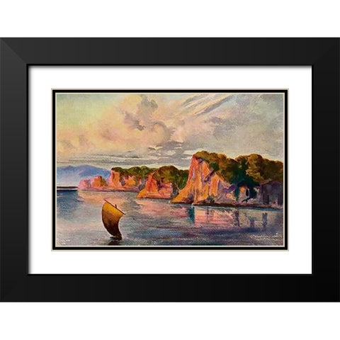 Die Roten Lampen vom Ceylon Ratu Pana, Laterit-Felsen bei Belligemma Black Modern Wood Framed Art Print with Double Matting by Haeckel, Ernst