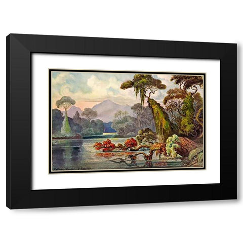 Urwald am Blauen FluÃŸ Kelany-Ganga, Ceylon Black Modern Wood Framed Art Print with Double Matting by Haeckel, Ernst