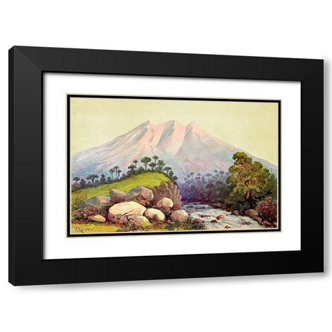 Vulkan Tandikat, Westkuste von Sumatra Black Modern Wood Framed Art Print with Double Matting by Haeckel, Ernst