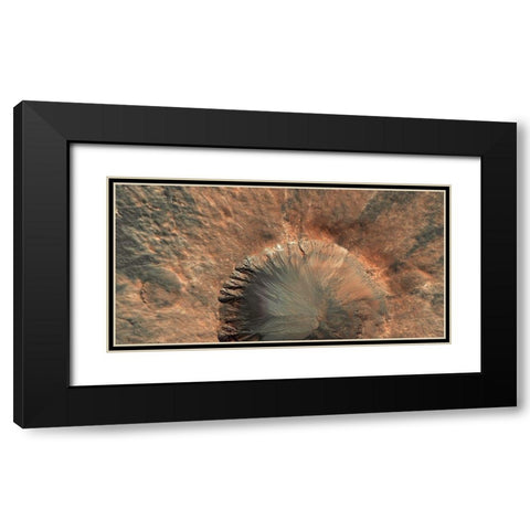 Mars HiRISE - Crater near Sirenum Fossae Black Modern Wood Framed Art Print with Double Matting by NASA