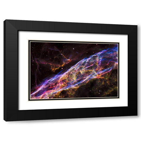 Veil Nebula - NGC 6960 - Cygnus Loop Black Modern Wood Framed Art Print with Double Matting by NASA