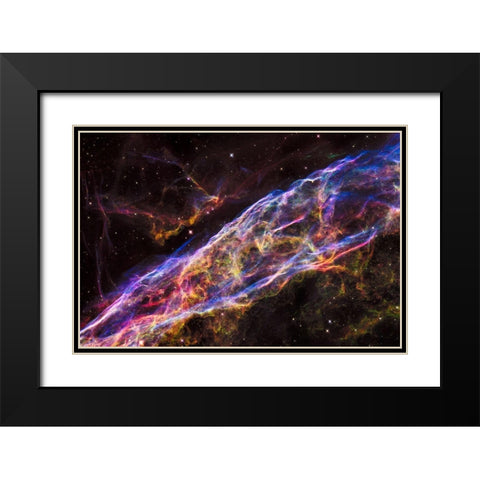 Veil Nebula - NGC 6960 - Cygnus Loop Black Modern Wood Framed Art Print with Double Matting by NASA