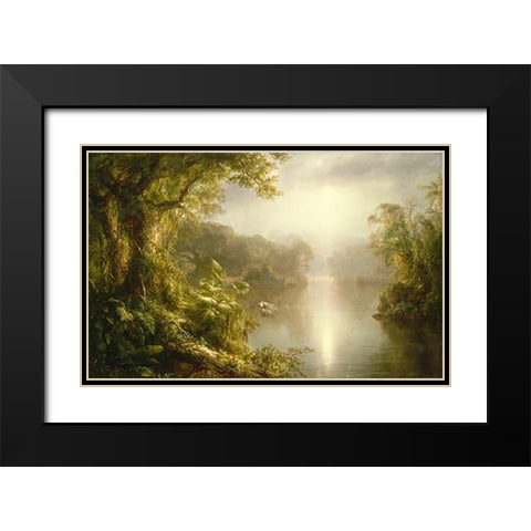 El Rio de Luz (The River of Light), 1877 Black Modern Wood Framed Art Print with Double Matting by Church, Frederic Edwin
