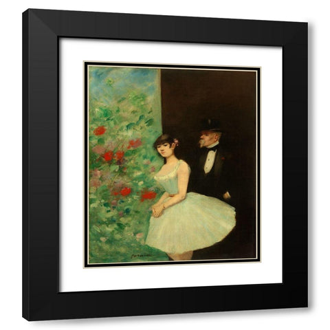 Behind the Scenes, c. 1880 Black Modern Wood Framed Art Print with Double Matting by Forain, Jean-Louis