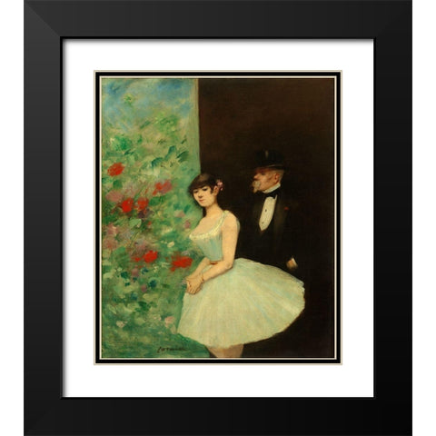 Behind the Scenes, c. 1880 Black Modern Wood Framed Art Print with Double Matting by Forain, Jean-Louis