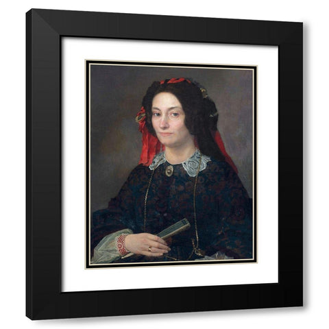 Marie Josphine Jacoba van Marcke de Lummen Black Modern Wood Framed Art Print with Double Matting by Alma-Tadema, Sir Lawrence