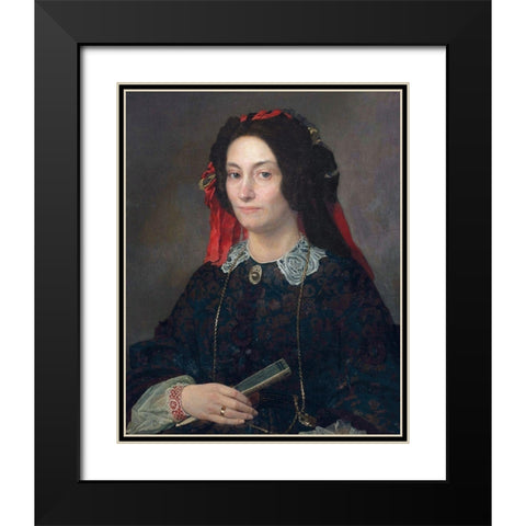 Marie Josphine Jacoba van Marcke de Lummen Black Modern Wood Framed Art Print with Double Matting by Alma-Tadema, Sir Lawrence