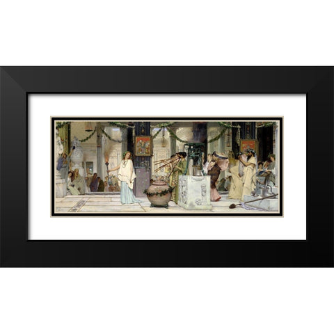 The Vintage Festival, 1871 Black Modern Wood Framed Art Print with Double Matting by Alma-Tadema, Sir Lawrence