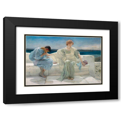 Ask Me No More, 1906 Black Modern Wood Framed Art Print with Double Matting by Alma-Tadema, Sir Lawrence