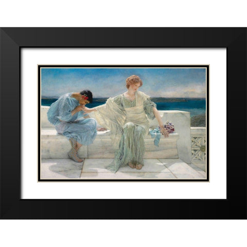 Ask Me No More, 1906 Black Modern Wood Framed Art Print with Double Matting by Alma-Tadema, Sir Lawrence