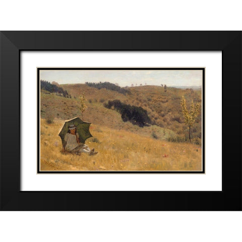 Sunny Days, 1874 Black Modern Wood Framed Art Print with Double Matting by Alma-Tadema, Sir Lawrence