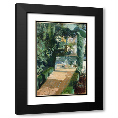 Court of the Dances, Alcazar, Sevilla Black Modern Wood Framed Art Print with Double Matting by Bastida, Joaquin Sorolla y