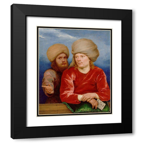 Double Portrait Black Modern Wood Framed Art Print with Double Matting by Sweerts, Michael