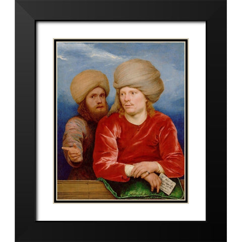 Double Portrait Black Modern Wood Framed Art Print with Double Matting by Sweerts, Michael