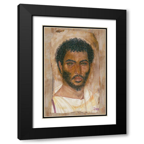 Mummy Portrait of a Bearded Man Black Modern Wood Framed Art Print with Double Matting by Artisan, Unknown 2nd Century Romano-Egyptian
