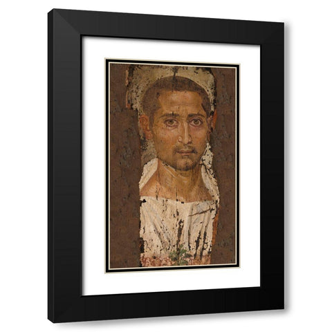Mummy Portrait of a Bearded Man Black Modern Wood Framed Art Print with Double Matting by Artisan, Unknown 3rd Century Romano-Egyptian