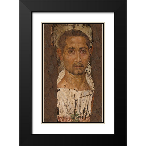 Mummy Portrait of a Bearded Man Black Modern Wood Framed Art Print with Double Matting by Artisan, Unknown 3rd Century Romano-Egyptian