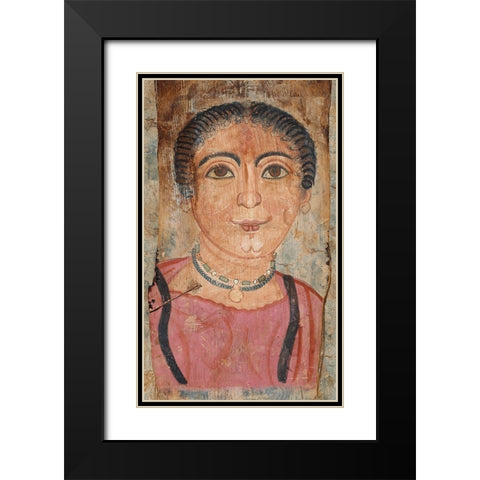 Mummy Portrait of a Woman Black Modern Wood Framed Art Print with Double Matting by Artisan, Unknown 2nd Century Romano-Egyptian