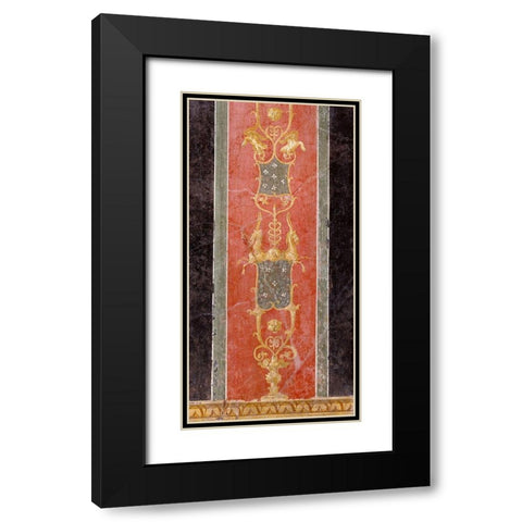 Wall Fragment with Grotesques Black Modern Wood Framed Art Print with Double Matting by Artisan, Unknown 1st Century Roman